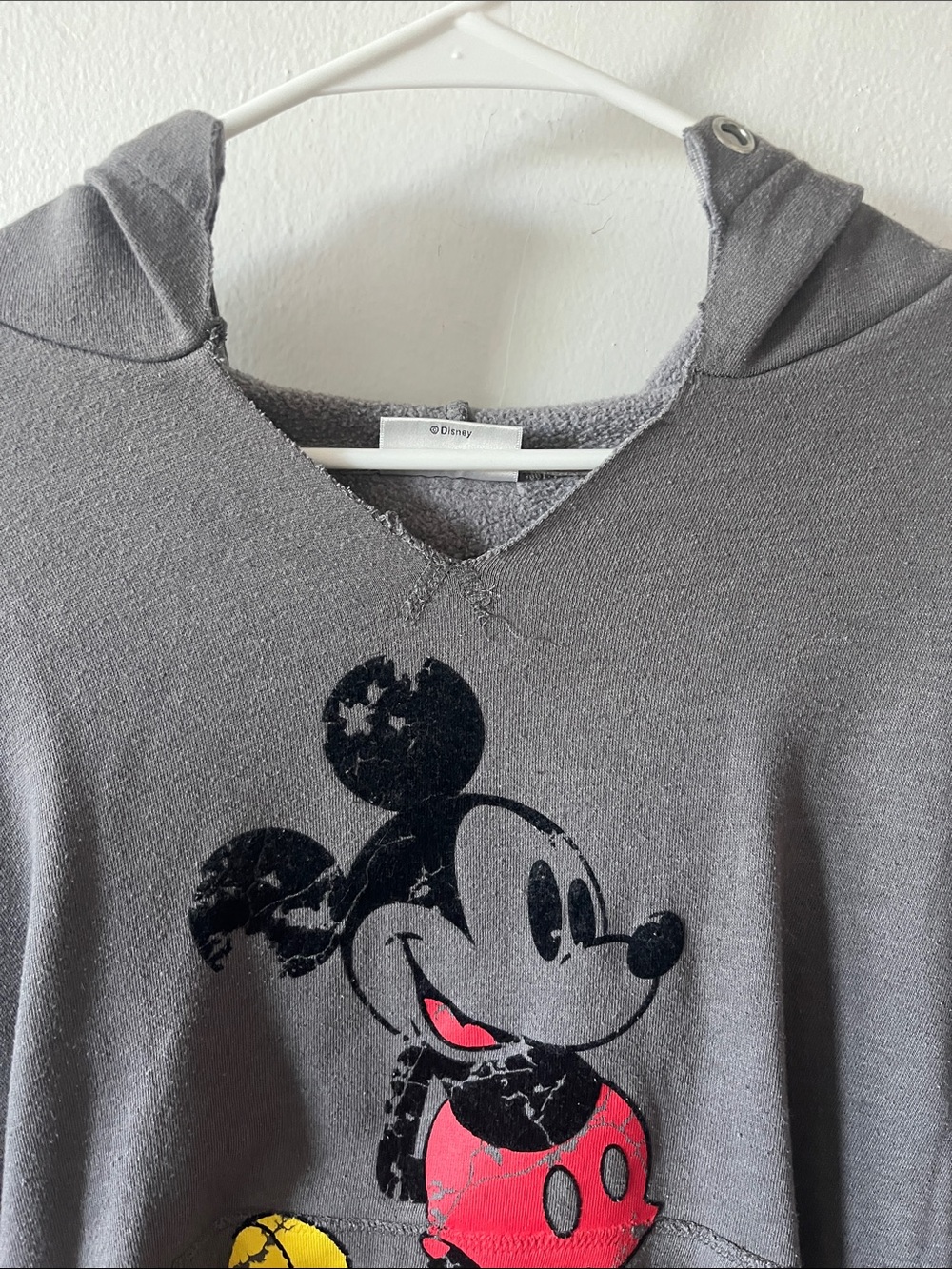 Disney Gray Hoodie with Mickey Graphic (Yellow, Red, Black) - Picture 5 of 9